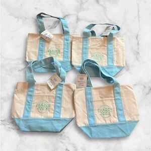 Trader Joe's Mini Pastel Blue Tote Bag set of 4 NWT